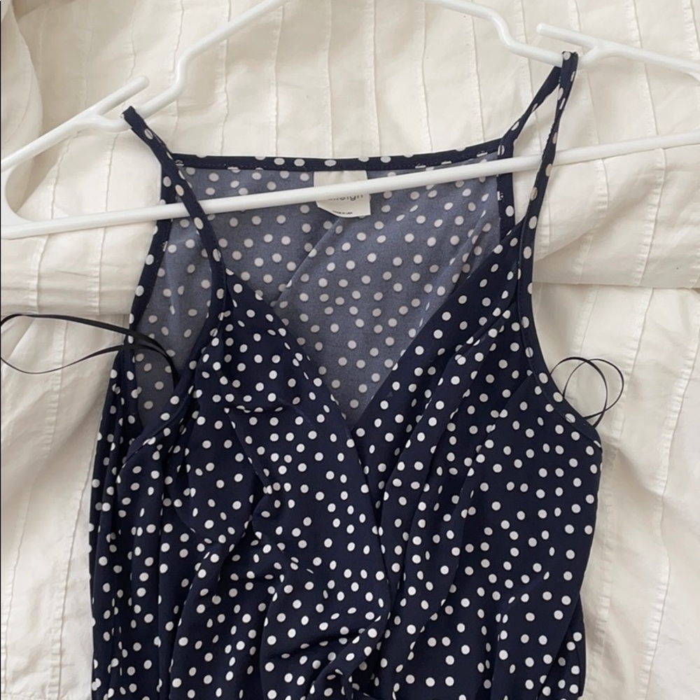 Navy Blue Polka Dot Jumpsuit